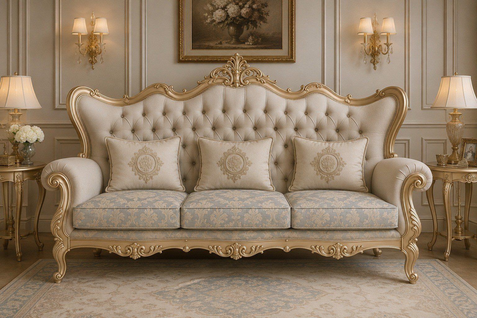 Hand-carved rosewood classic sofa by ELEVE Dubai