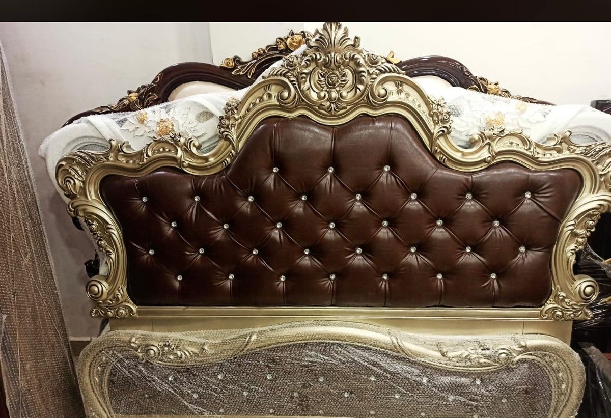 Upholstered tufted headboard bed made in the ELEVE workshop Dubai