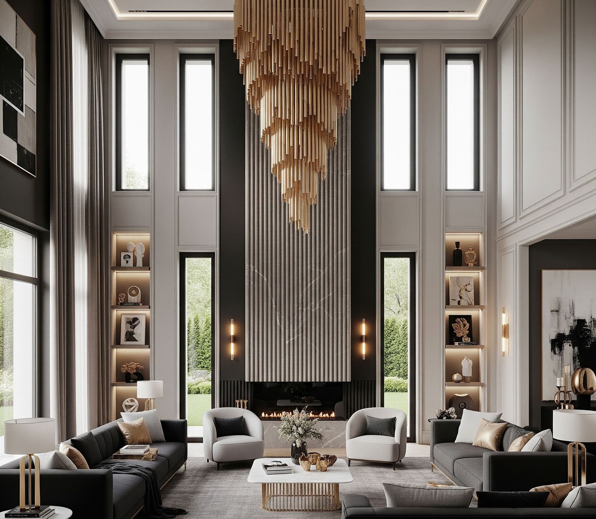 Luxury living room interior designed by ELEV&Eacute;