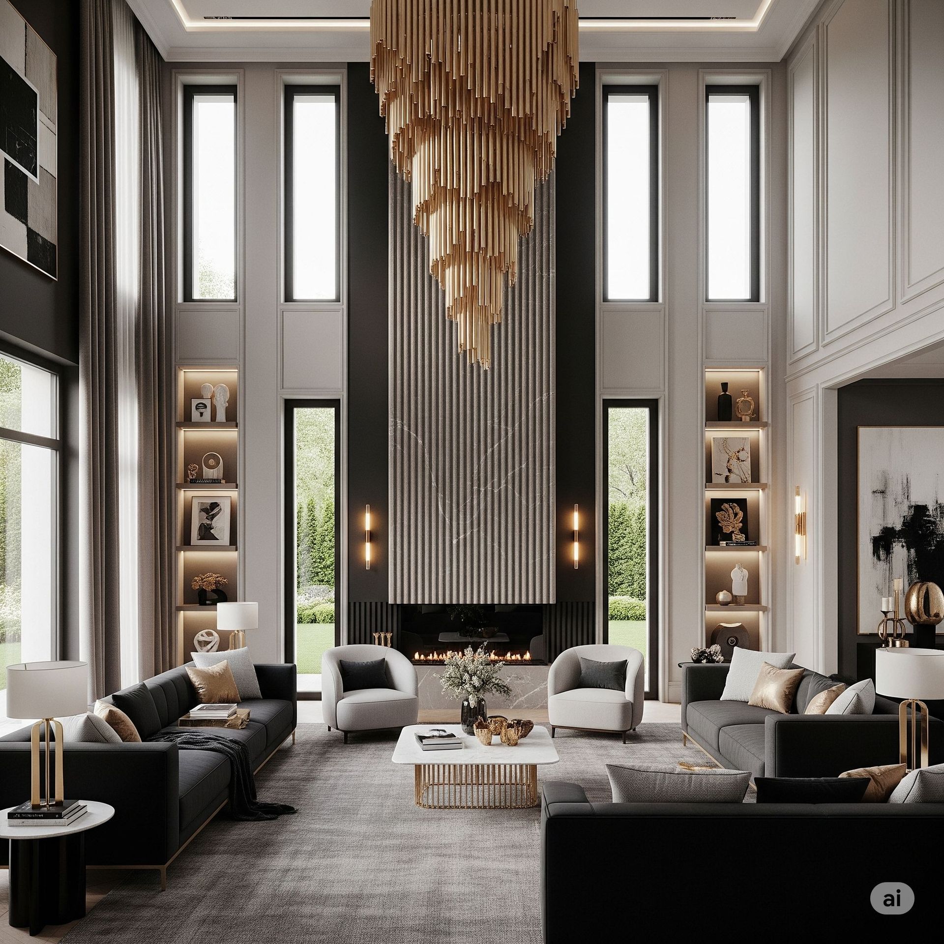 Luxury living room interior designed by ELEV&Eacute;